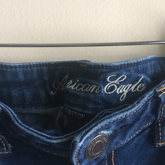 AE Distressed Dark Wash Skinny Jeans Jeggings - Picture 7 of 8